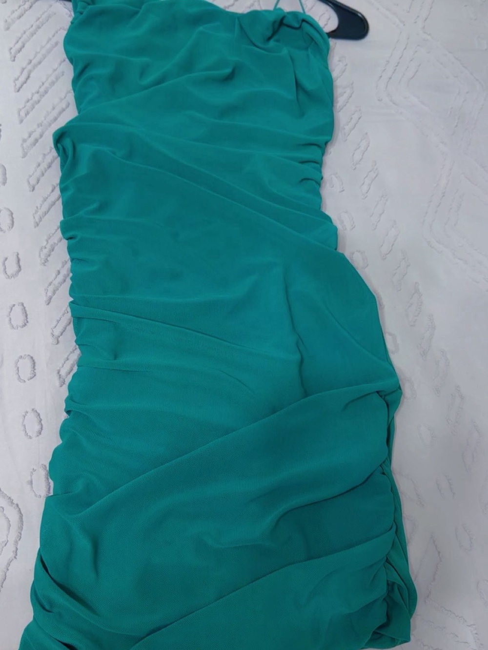 Garage Teal Strapless Ruched Dress